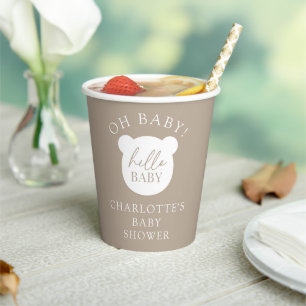 Hallo Baby Bear Paper Tasse Pappbecher