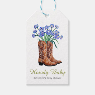 Hallo Baby Bluebonnets Cowboy Baby Shower Geschenkanhänger