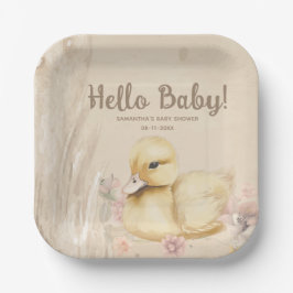 Hallo Baby! Boho Babydusche Pappteller