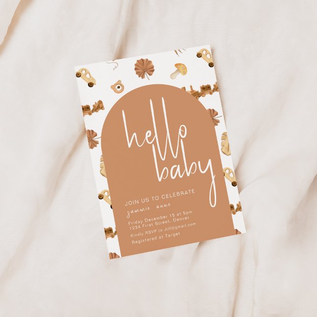 Hallo Baby Boho Style Baby Dusche Einladung (Von Creator hochgeladen)