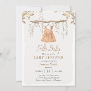 Hallo Baby Clothes Bohemische Babydusche Einladung