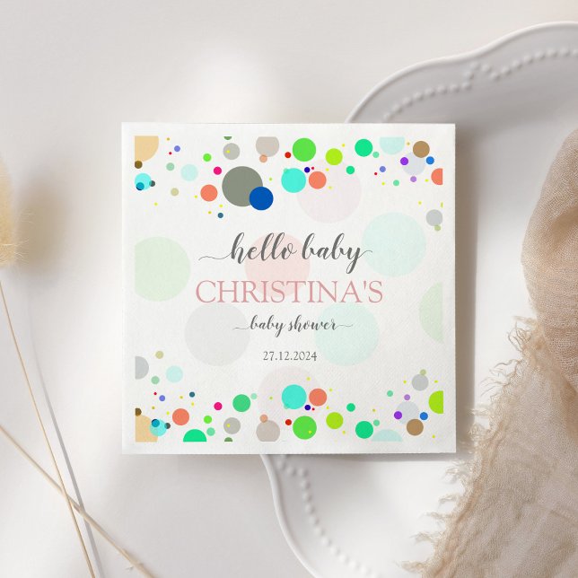 Hallo Baby Colorful Dots Baby Dusche Serviette (Von Creator hochgeladen)