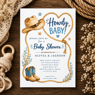 Hallo Baby Cowboy Baby Shower Einladung