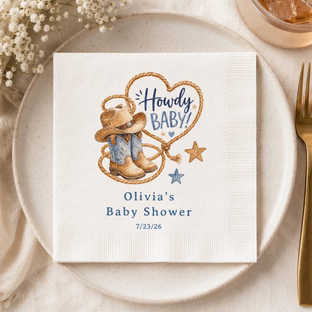 Hallo Baby Cowboy-Papier Serviette (Von Creator hochgeladen)