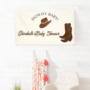 Hallo Baby! Cowboy Western Baby Shower Banner