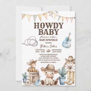 Hallo Baby Cowboy Wilder Westen Baby Shower Kaktus Einladung