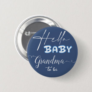 Hallo Baby Elegant Dunkelblau werdende Oma Button