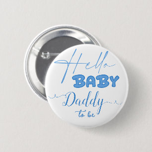 Hallo Baby Elegant Ozeanblau werdender Vater Button
