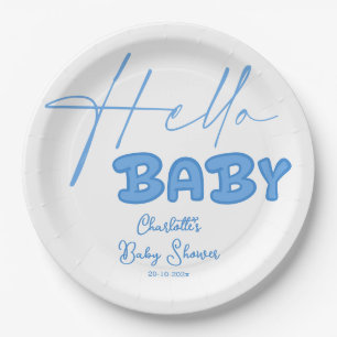 Hallo Baby Elegante Babyparty Pappteller