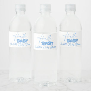 Hallo Baby Elegante Babyparty Wasserflaschenetikett