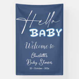 Hallo Baby Elegante dunkelblaue Babyparty Banner