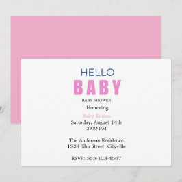 Hallo Baby Emma Babyparty-Einladung Ankündigung