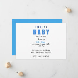 Hallo Baby Ethan Babyparty-Einladung Ankündigung