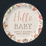 Hallo Baby Fall Boho Kleidung Baby Dusche Pappteller<br><div class="desc">Hallo Baby Fall Boho Kleidung Babydusche Teller</div>