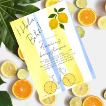 Hallo Baby Gelb Blau Gestreift Zitronen Babyparty