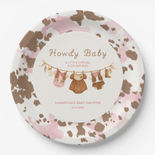 Hallo Baby Kleine Cowgirl Baby Shower  Pappteller