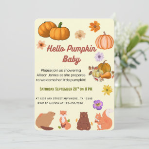 Hallo Baby-Kürbis-Herbst-Baby-Party-Einladung Einladung