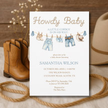 Hallo Baby Little Cowboy Baby-Einladung zur Babypa
