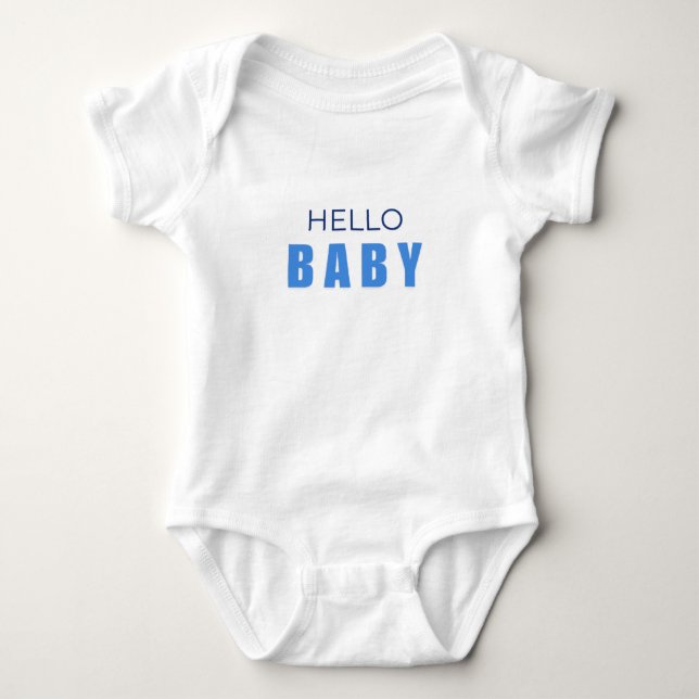Hallo Baby Minimal Jungen Bodysuit Strampler (Vorderseite)