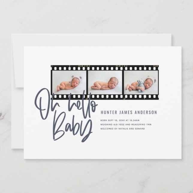 Hallo, Baby, moderne grafische Multifilm-Foto-Roll Ankündigung (Vorderseite)