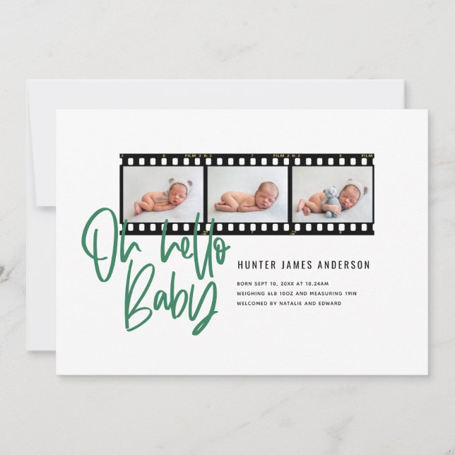 Hallo, Baby, moderne grafische Multifilm-Foto-Roll Ankündigung (Vorderseite)