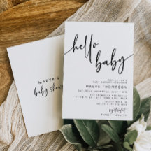 Hallo Baby Moderne klassische Babydusche Einladung