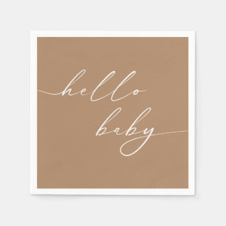 Hallo Baby Moderne neutrale Babyparty Begrüßung Serviette