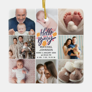 Hallo Baby | Neugeborenen-Geburtsstatistiken 8 Fot Keramikornament