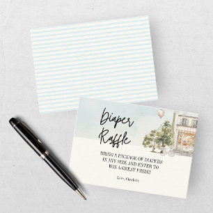 Hallo Baby Paris Babyparty Windel Lotterie Begleitkarte