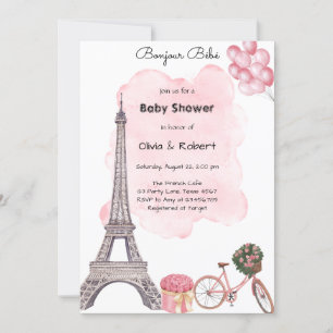 Hallo Baby Paris Pariser Französische Babyparty Einladung