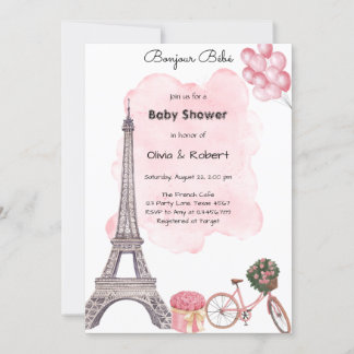 Hallo Baby Paris Pariser Französische Babyparty Einladung