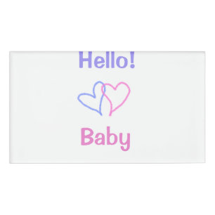 Hallo Baby rosa lila Herzname Wassercolor boho Namenschild