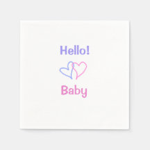 Hallo Baby rosa lila Herzname Wassercolor boho