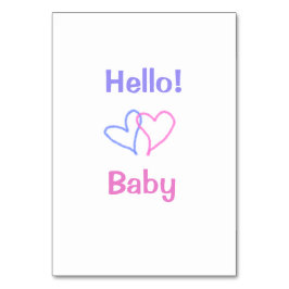 Hallo Baby rosa lila Herzname Wassercolor boho Tischnummer