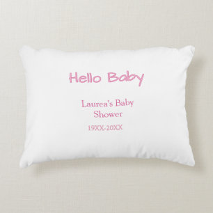 hallo baby rosa pastell baby shower name datum tre dekokissen