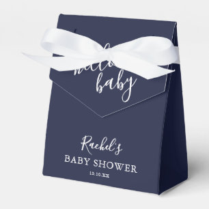 Hallo Baby Shower Baby Junge Navy Blau Süßes Herz Geschenkschachtel