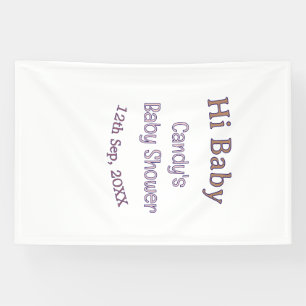 Hallo Baby Shower Blau Name Datum Maron modern tre Banner