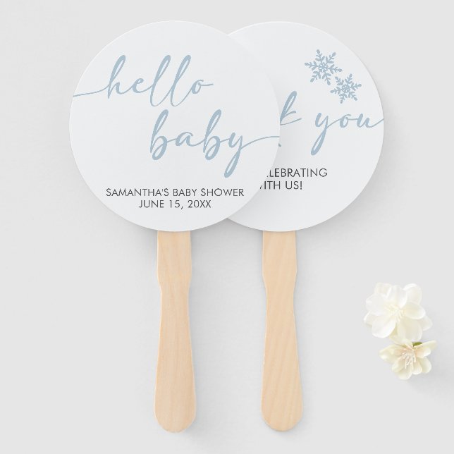 Hallo Baby Shower Fächer (Vorne und Hinten)