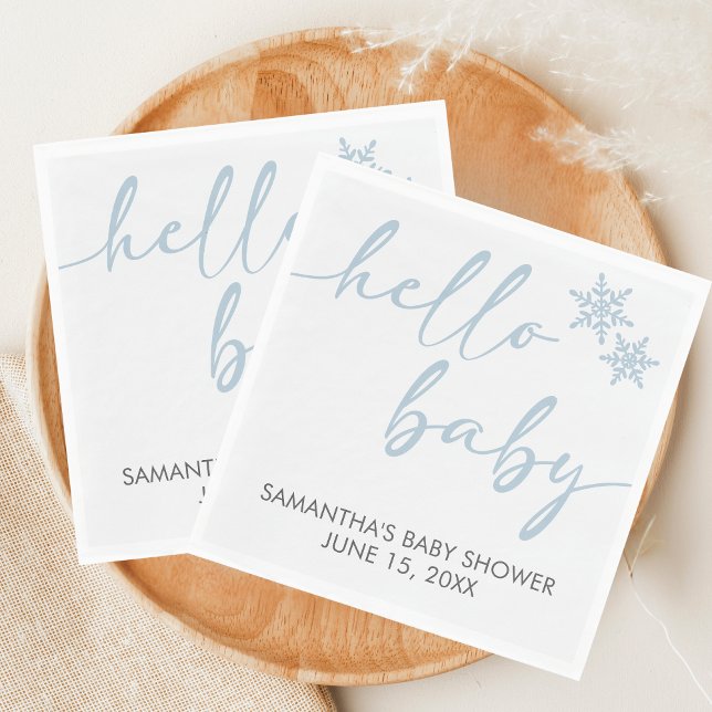 Hallo Baby Shower Serviette (Winter Baby Shower Napkin)