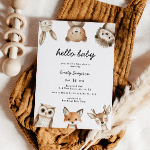 Hallo Baby Wald Bär Baby Shower Einladung