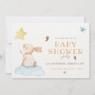 Hallo Baby Wasserfarben-Hasen-Einladung Save The Date