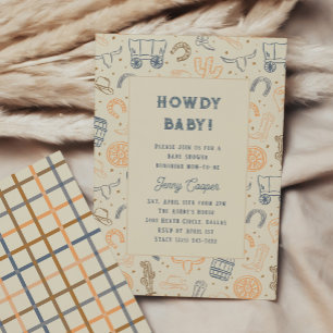 Hallo Baby Western Cowboy Baby Shower Einladung