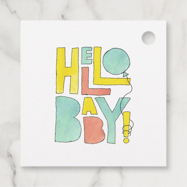 Hallo Baby Willkommen bei Neugeborenen Geburtstag Geschenkanhänger (Rückseite)