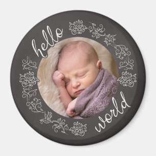 Hallo Baby's erste Personalisierte Chalkboard Magnet