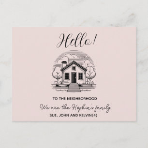 Hallo, bearbeitbar Wir sind neu im Nachbarschafts- Postkarte