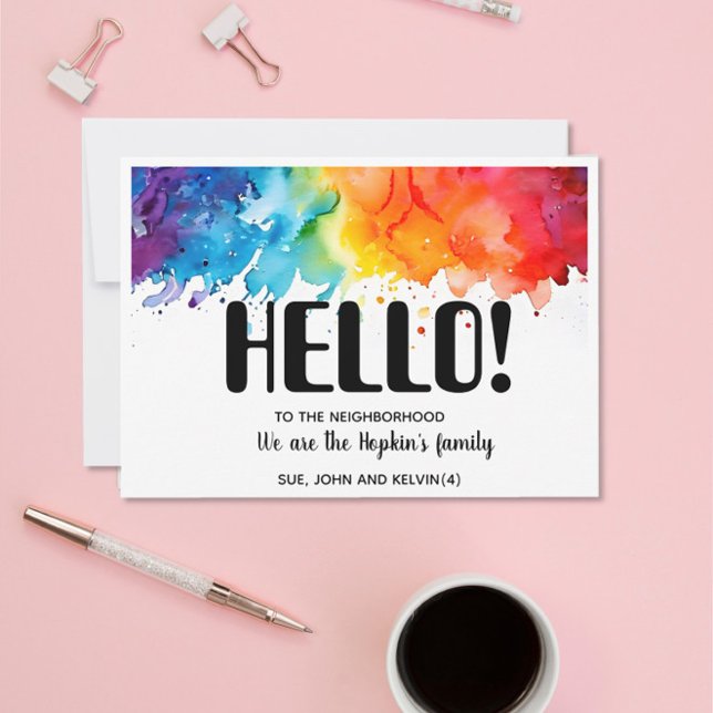 Hallo, bearbeitbar Wir sind neu in der Nachbarscha Einladung (Von Creator hochgeladen)