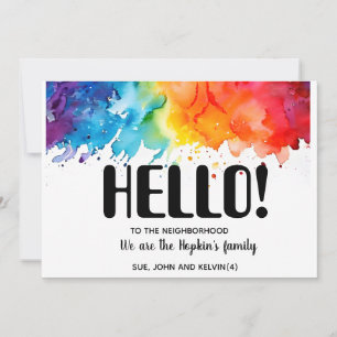 Hallo, bearbeitbar Wir sind neu in der Nachbarscha Einladung