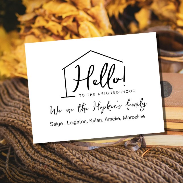 Hallo, bearbeitbar Wir sind neu in der Nachbarscha Postkarte (Von Creator hochgeladen)