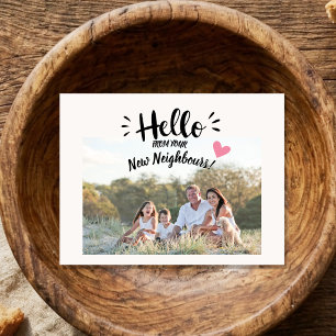 Hallo, Bearbeitbar Wir sind neu in der Nachbarscha Postkarte