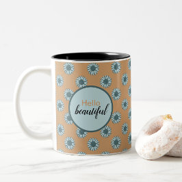 Hallo Beautiful Blue Sunblumen Zweifarbige Tasse